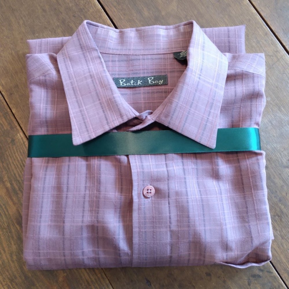 Batik Bay burgundy men's long sleeve button shirt XL - Picture 4 of 9